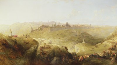 Pelgrims die Jeruzalem Naderen door David Roberts